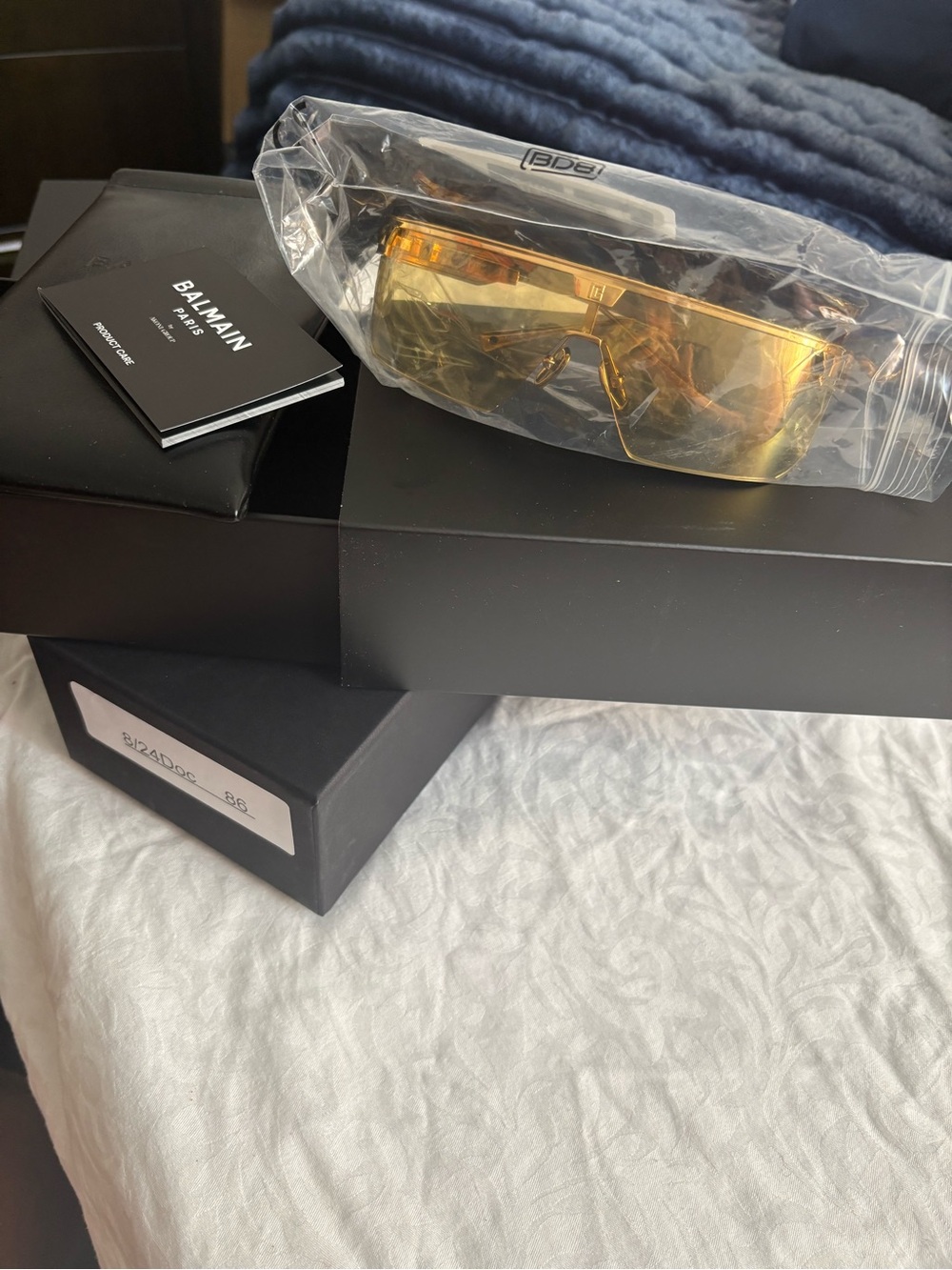 Balmain Gold Shield Visor Sunglasses for Men